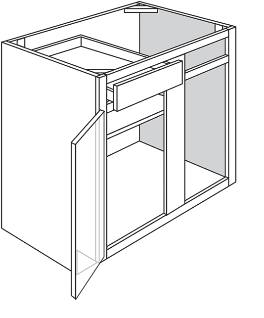 Devon Shaker Single Door Blind Base Cabinet 39"W
