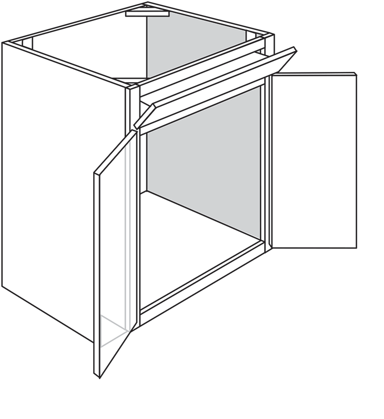 Newtown Shaker Double-Door Sink Base Cabinet w/ Tiltout Tray 30"W