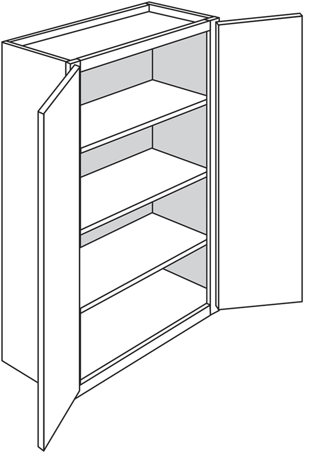 Newtown Shaker Double-Door Wall Cabinet 30"W x 42"H