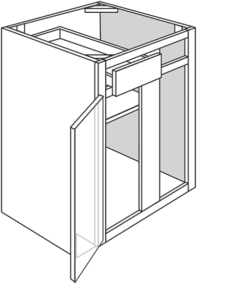 Newtown Shaker Single Door Blind Base Cabinet 27"W