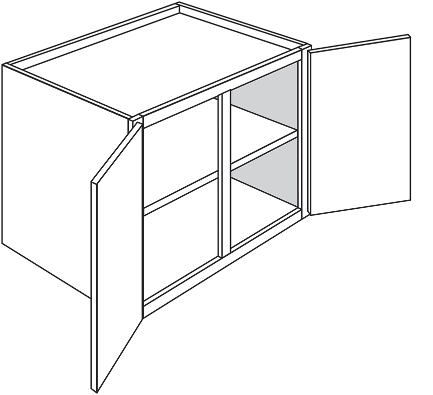 Newtown Slab Double-Door Wall Refrigerator Cabinet 36"W x 24"H x 24"D