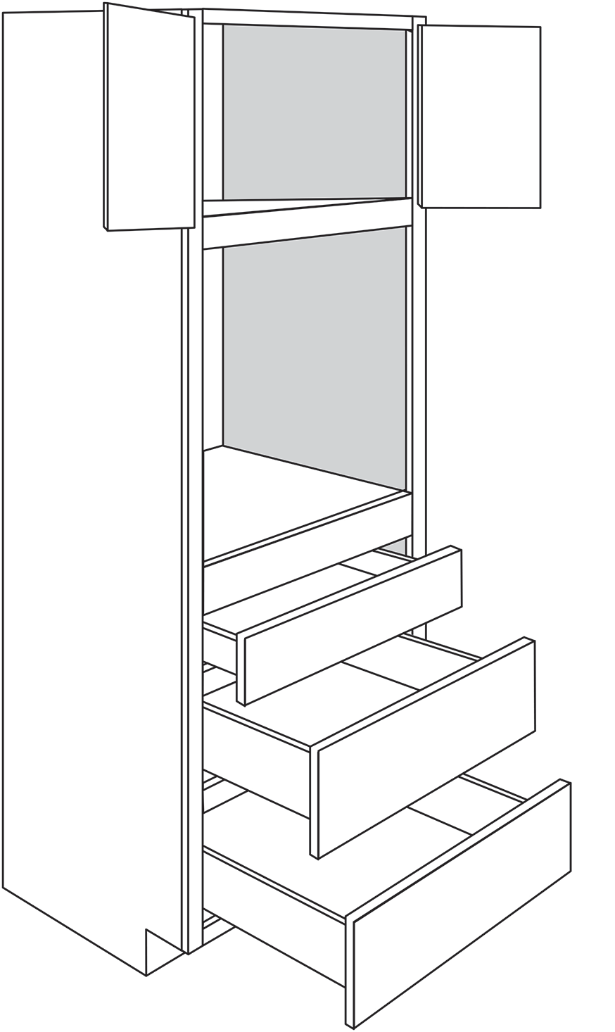 Newtown Slab Single Oven Cabinet 33"W x 90"H