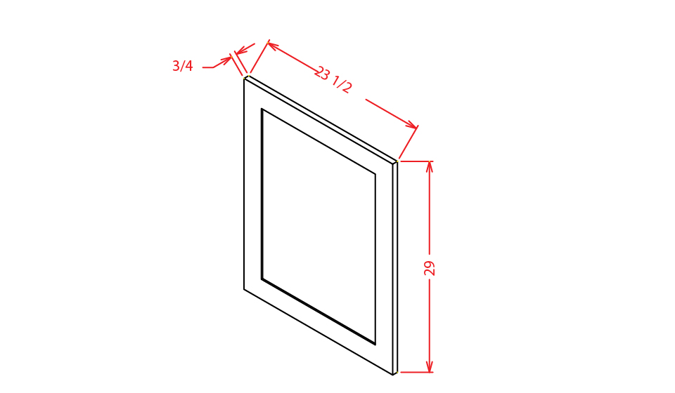 Frosted White Shaker Base Decorative Door Panel - 23-1/2"W X 29"H
