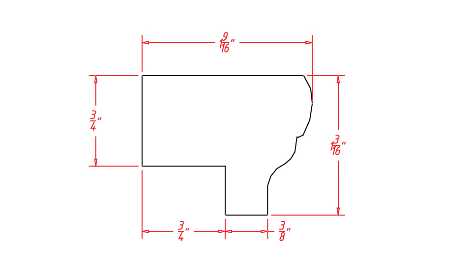 Frosted White Shaker Light Rail Molding - 96"L X 1-1/2"D X 1-1/8"H