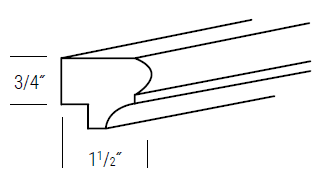 Springfield Slab Traditional Light Rail Moulding 96" L