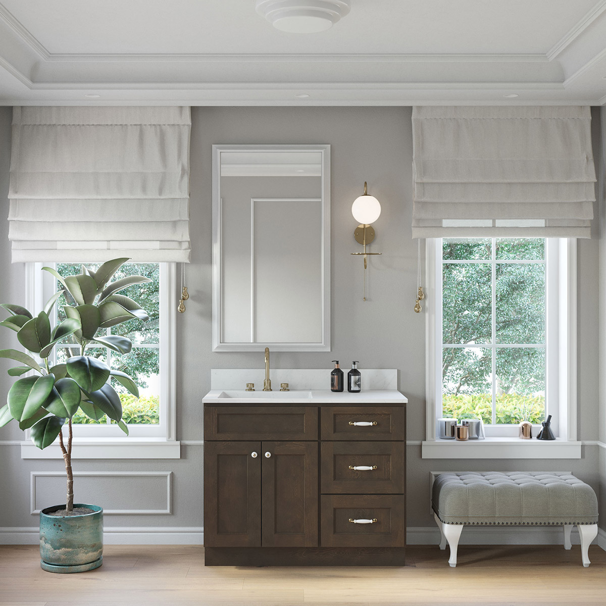 2-Piece Florence Slate Shaker 42" Vanity Set