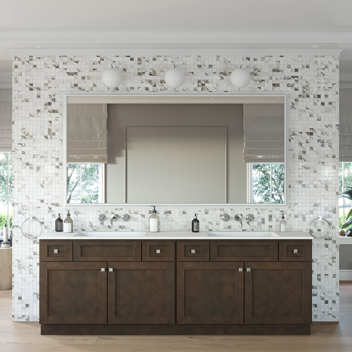 2-Piece Florence Slate Shaker 96" Vanity Set