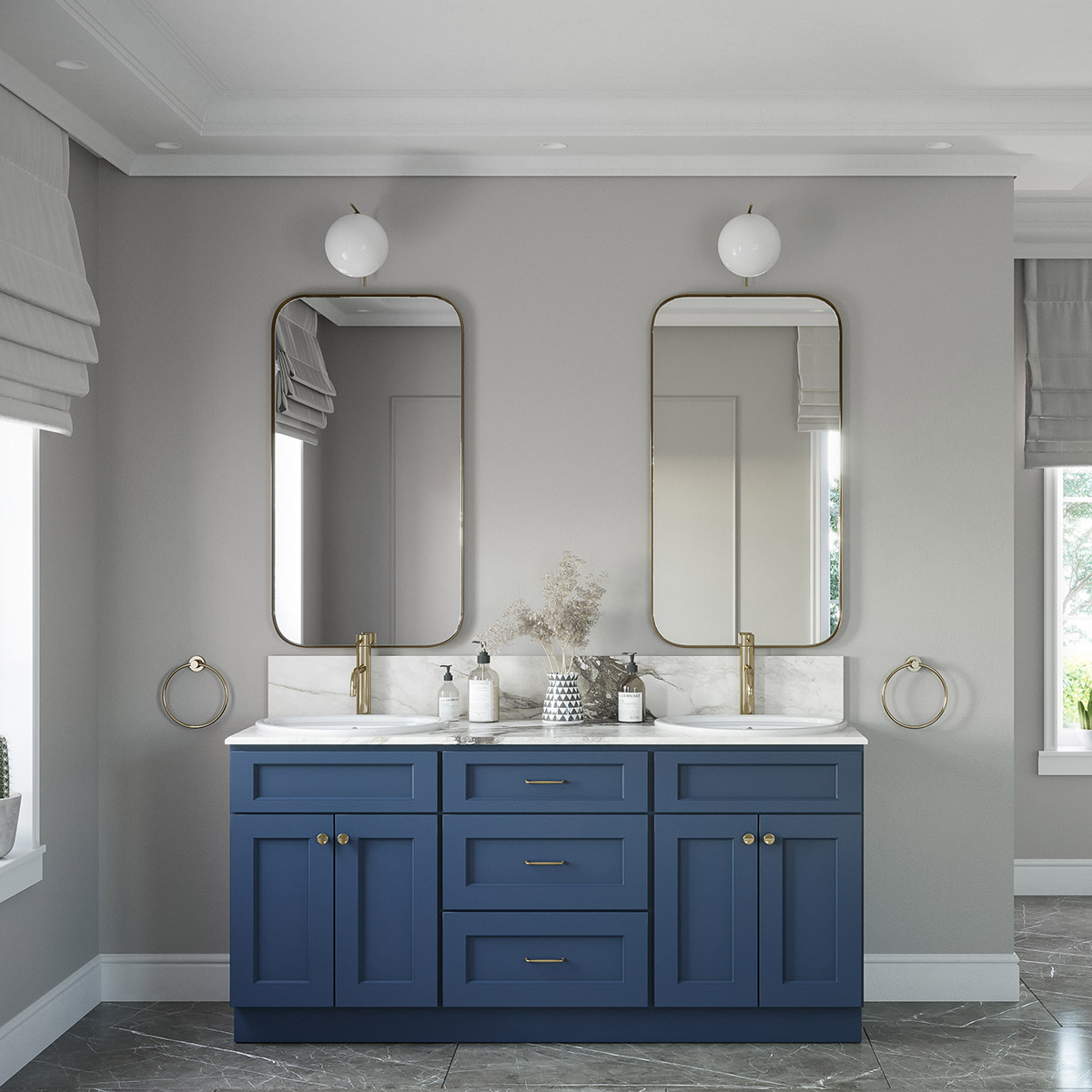 4Piece Florence Midnight Blue 72" Vanity Set RTA Store