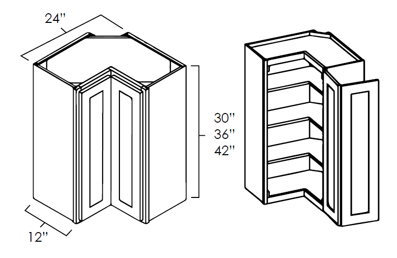 Carolina Hickory 24"W x 30"H Wall Easy Reach Cabinet