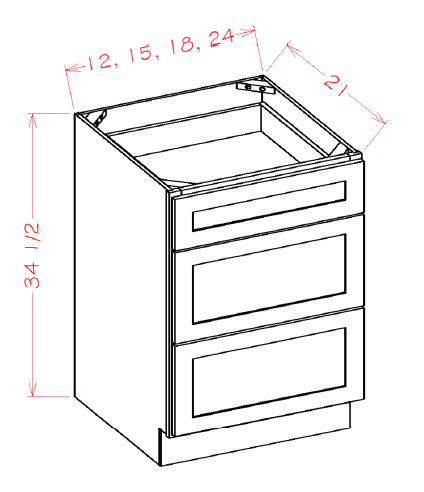 Timber Mist Vanity Drawer Base Cabinet - 18"W