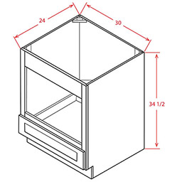 Timber Mist Base Microwave Cabinet - 30"W X 34.5"H X 24"D