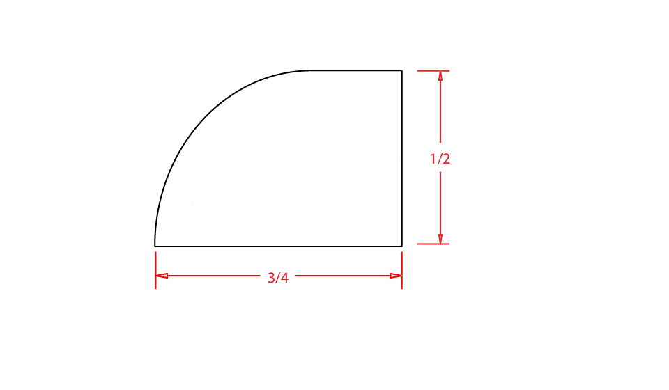 Timber Mist Shoe Moulding - 1/2"D X 96"L X 3/4"H