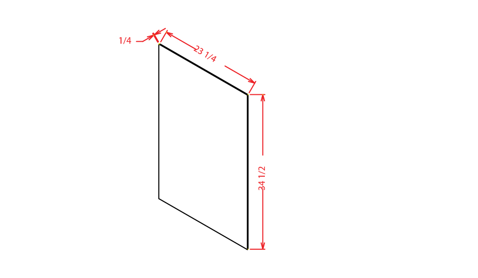 Timber Toffee Base Skin Panel - 1/4"D X 34 1/4"W X 23 1/2"H