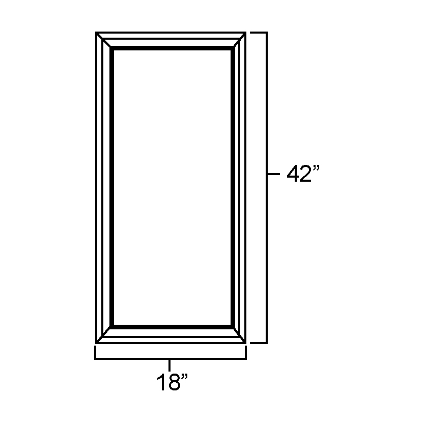 Carolina Hickory Plain Glass Door for W1842