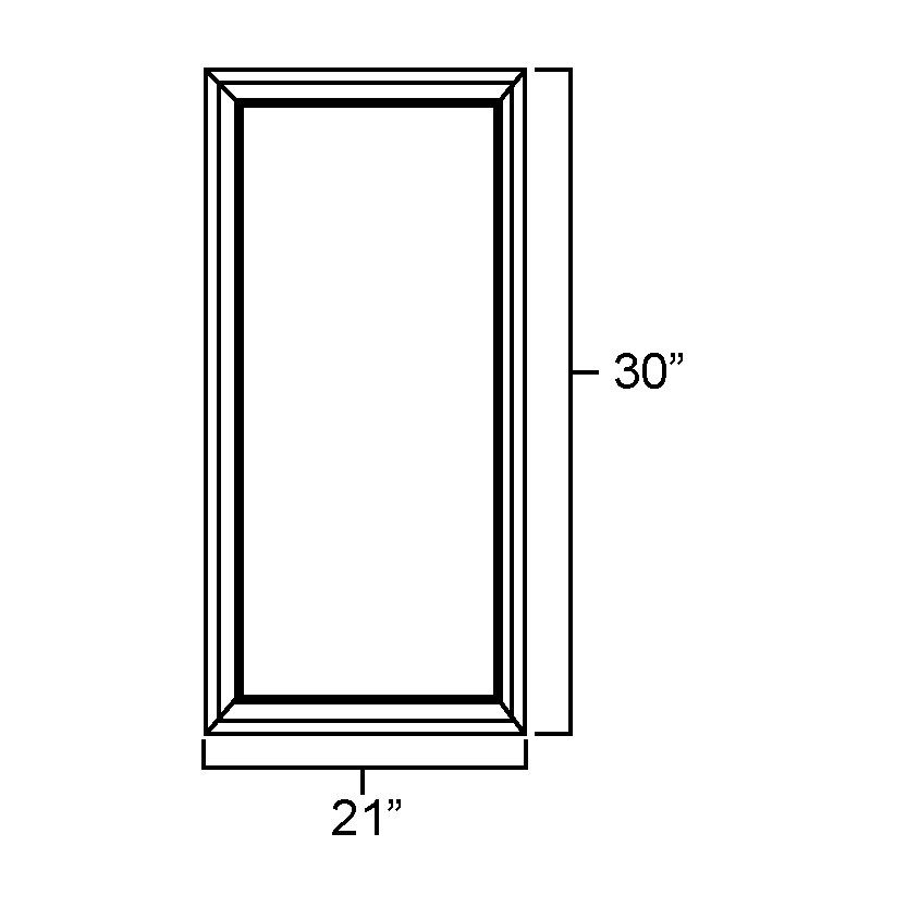 Carolina Hickory Plain glass Door for W2130