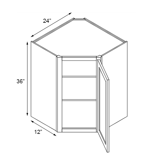 Florence Honey Shaker Corner Wall Cabinet - 24" W x 36" H