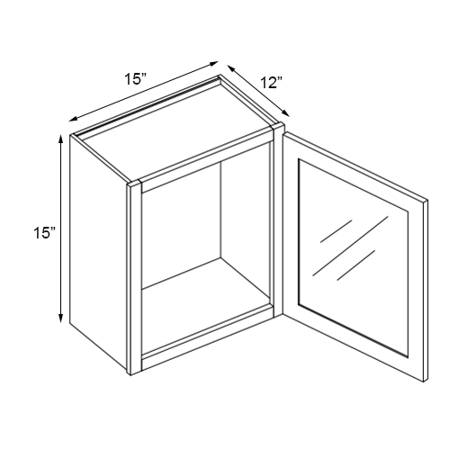 Florence Honey Shaker 15" Wall Stacking Cabinets with Glass