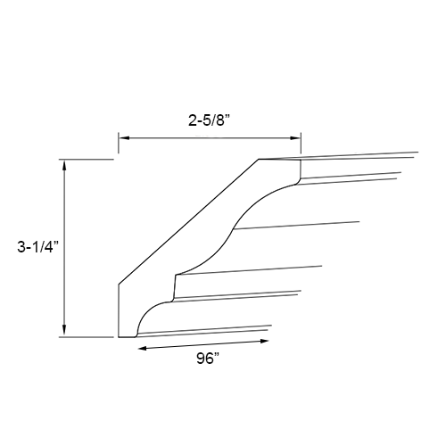 Florence Honey Shaker Large Crown Molding
