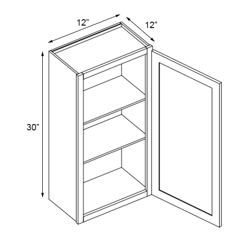 Florence Honey Shaker Single Door Wall Cabinet - 12" W x 30" H