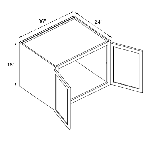 Florence Honey Shaker Deep Wall Cabinet - 36" W x 18" H x 24" D