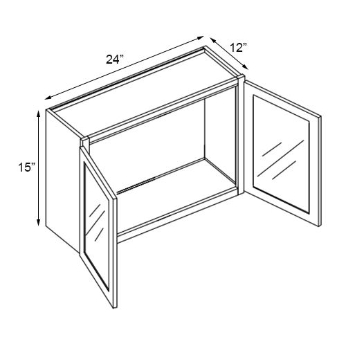 Florence Honey Shaker 24" Wall Stacking Cabinets with Glass