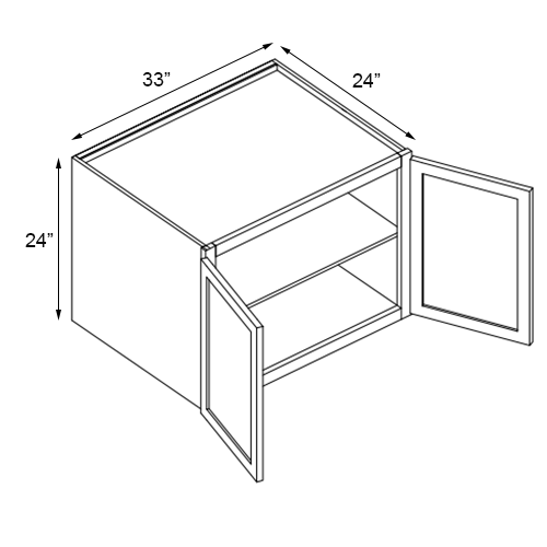 Florence Honey Shaker Deep Wall Cabinet - 33" W x 24" H x 24" D