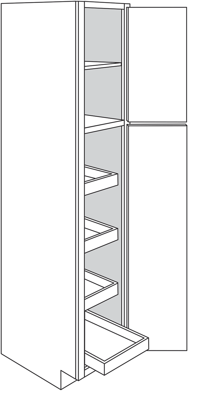Truffle Shaker 18" x 90" Pantry w/ Soft-Close Rollouts