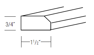 Truffle Slab 96" Shaker Light Rail Moulding