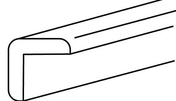 Truffle Slab 96" Inside Corner Moulding