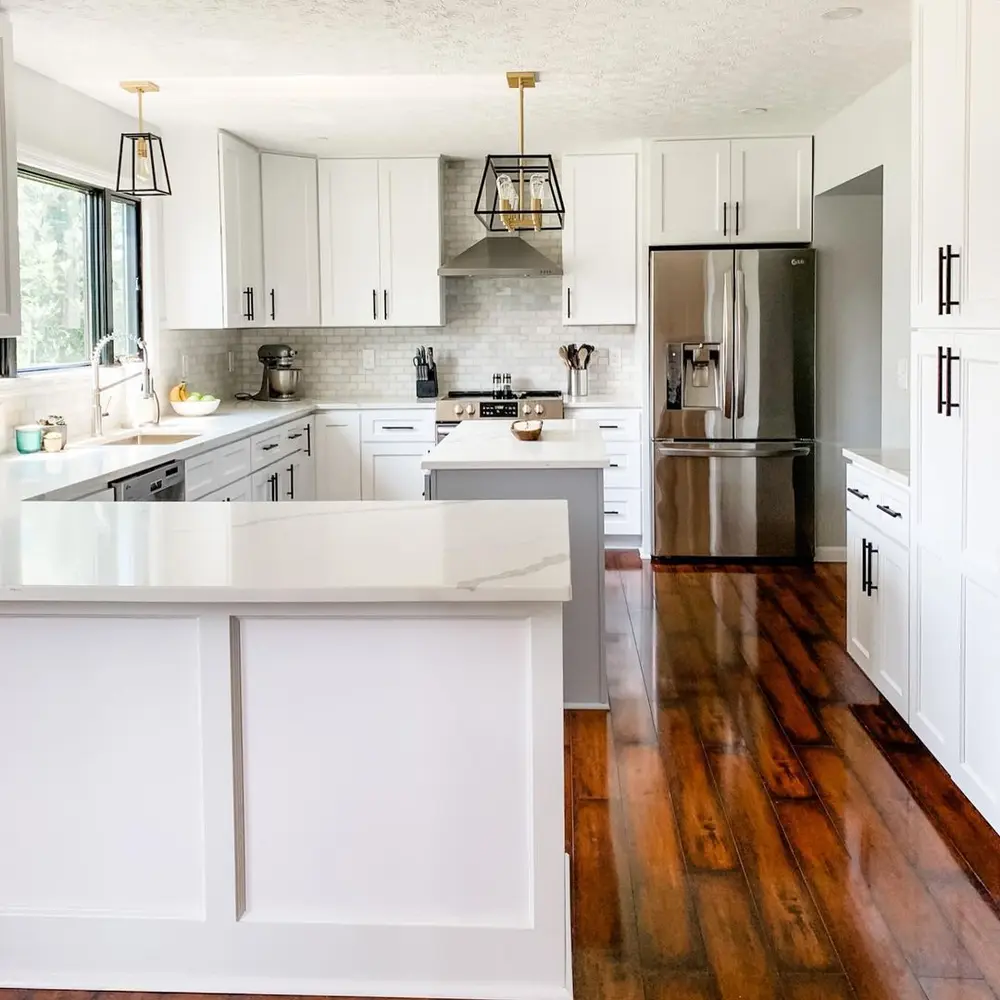 Dove White Frameless Kitchen Cabinets