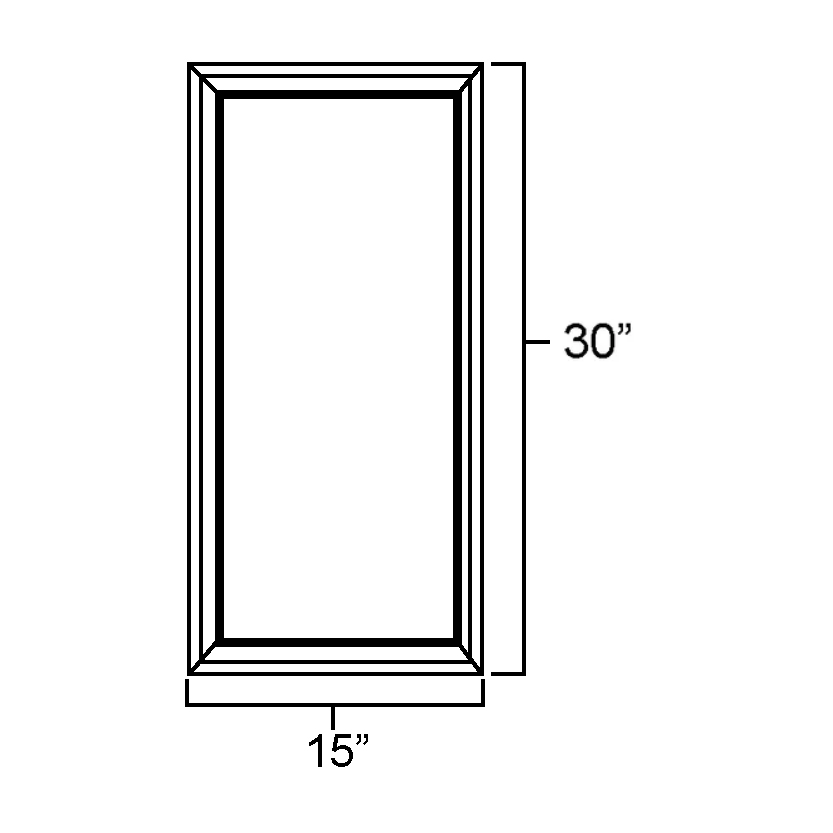 Elegant White Shaker Plain Glass Door for W1530