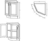 Onyx Black Shaker 24" Base End Angle Cabinet