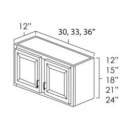 Onyx Black Shaker 30" x 12" Bridge Wall Cabinet