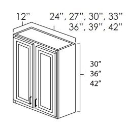 Onyx Black Shaker 27" x 30" Double Door Wall Cabinet