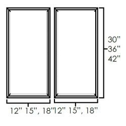 Onyx Black Shaker 36" x 36" Double Plain Glass Doors