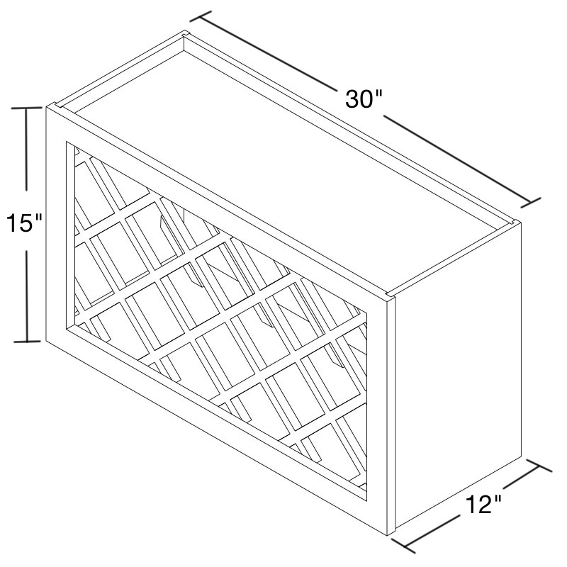 Onyx Black Shaker 30" x 15" Lattice Wine Racks
