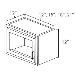 Onyx Black Shaker 15" x 12" Single Door Glass Stacker Wall Cabinet