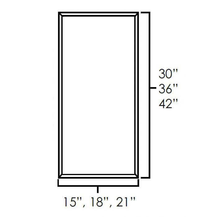 Onyx Black Shaker 18" x 36" Single Plain Glass Doors