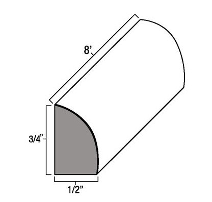 Onyx Black Shaker 96" x 3/4"" Shoe Moulding