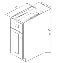 Onyx Black Shaker 15" Vanity Base