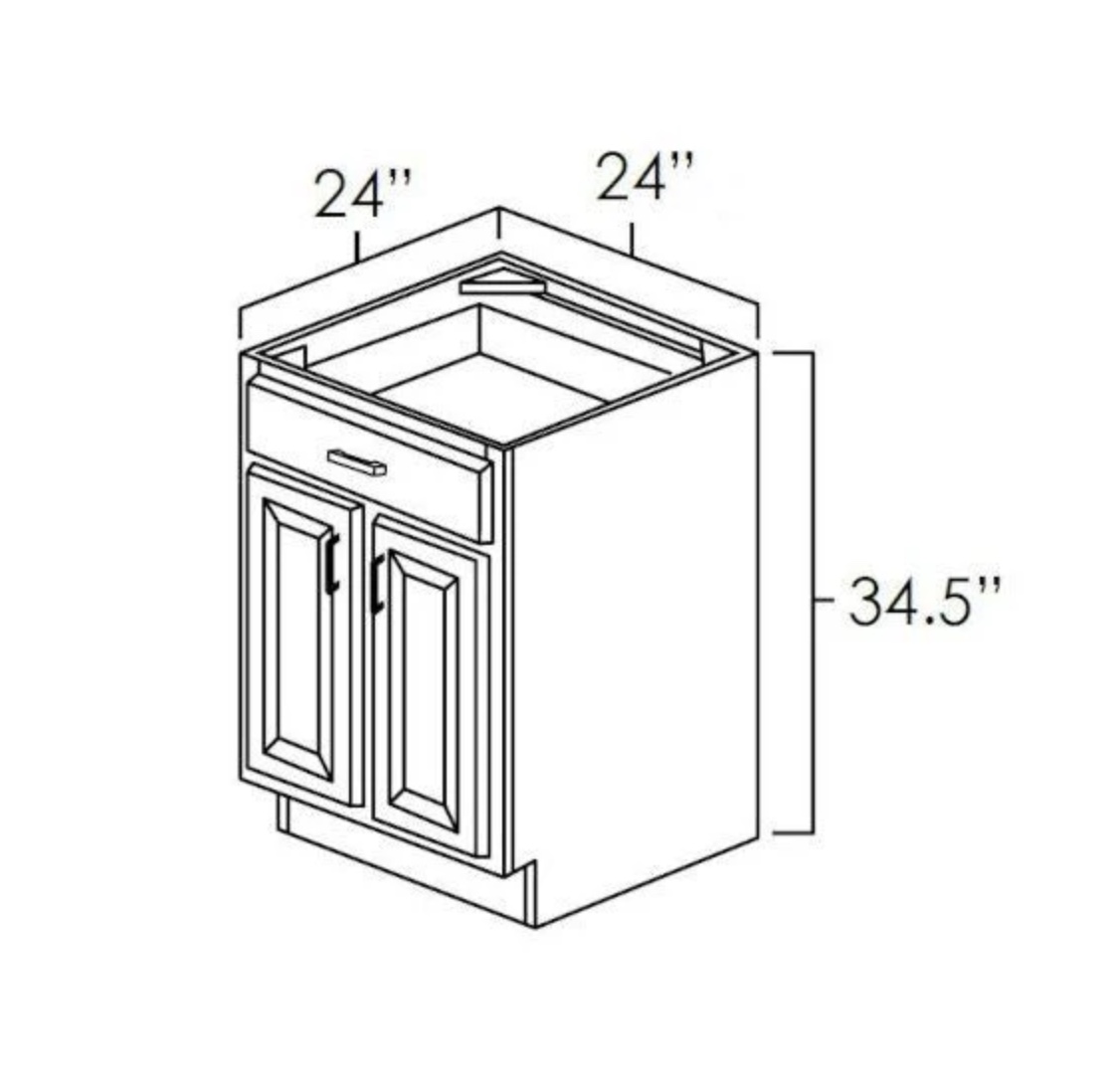 Sage Green Shaker 24" Double Door Base RTA Store