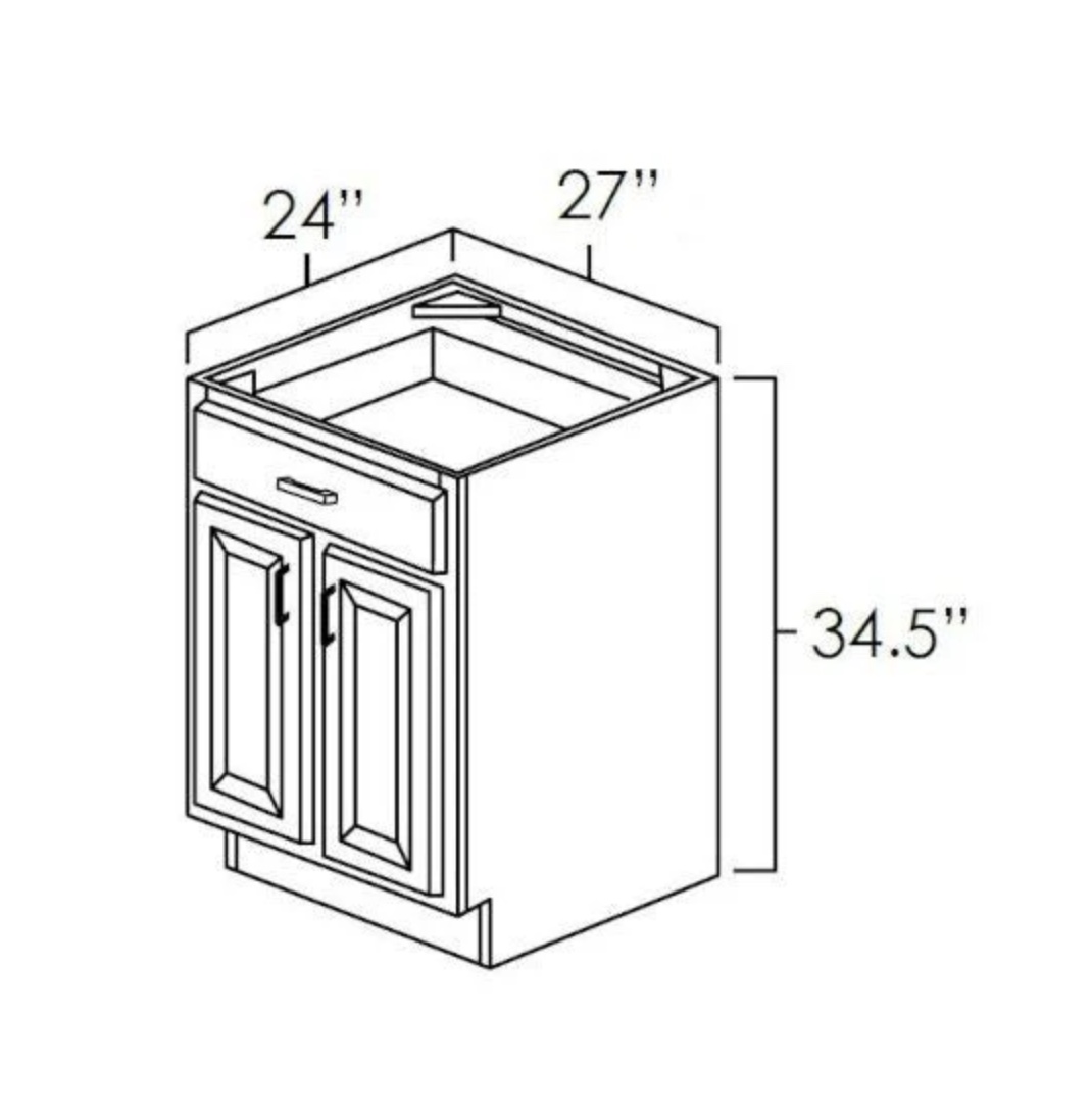 Onyx Black 27" Double Door Base RTA Store