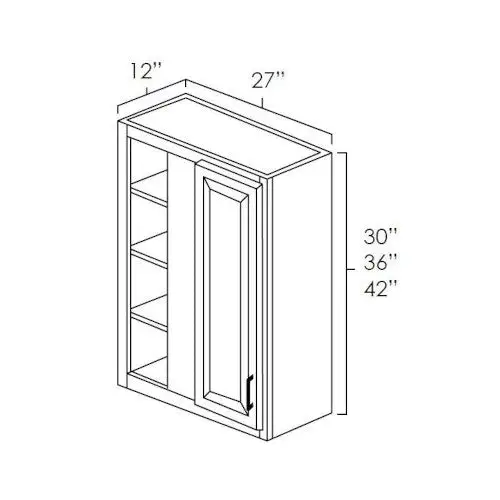 Elegant White Shaker 27" x 30" Blind Corner Wall Cabinet