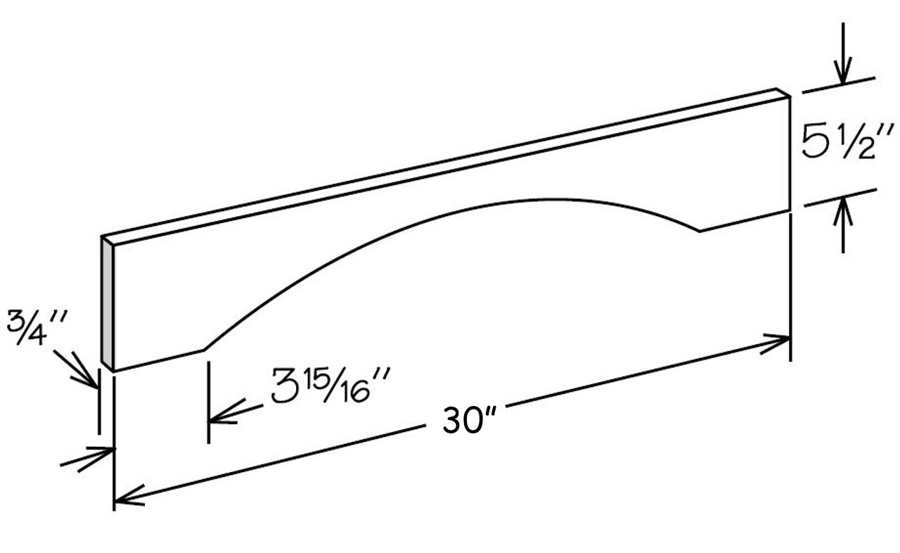 Ostland White Shaker Valance 30" X 5 1/2" X 3/4"
