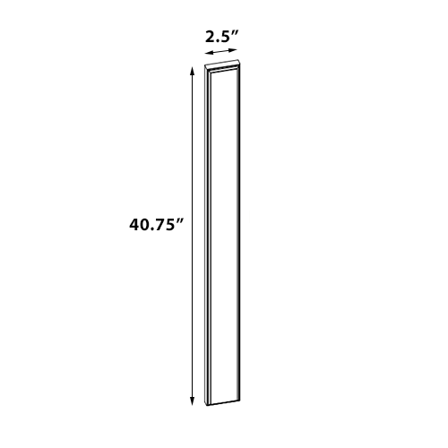 Slim White Shaker Overlay Filler - 3" W x 42" H