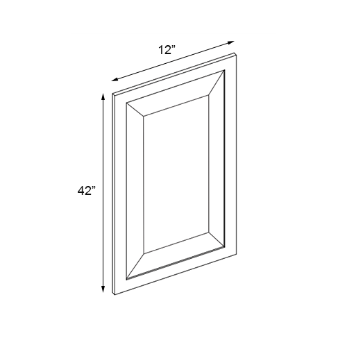 Slim White Shaker Decorative Wall Panel - 12" W x 42" H