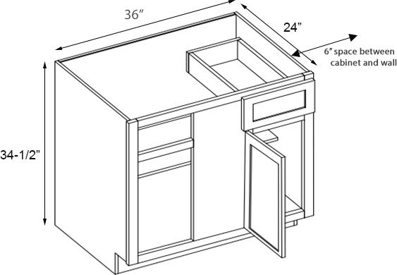 Blind Base Cabinet for 42" to 45" Space 
