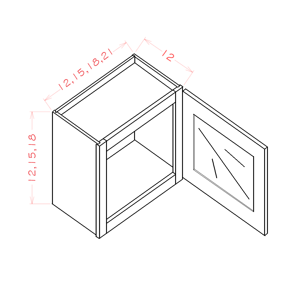 Stacker Wall Glass Door Cabinet