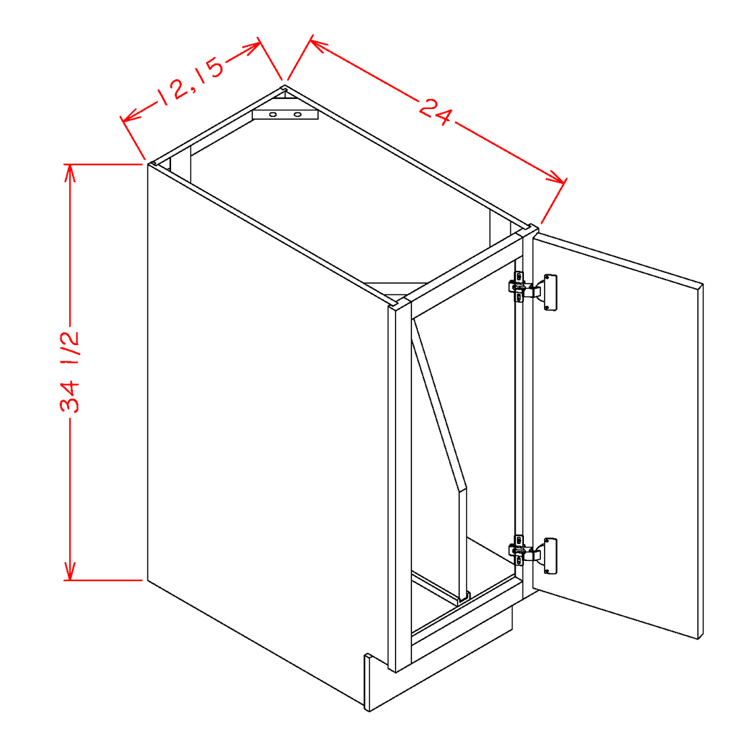 Single Door Base Cabinet w/ Tray Divider
