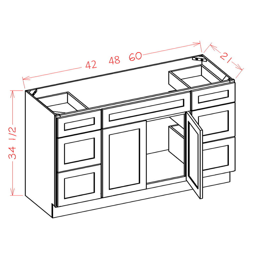 Double Drawer Combo Vanity